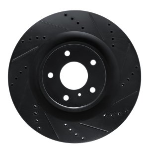 Infiniti QX50 Brake Rotor (1) - Front Right - R1 Concepts - Drilled & Slotted - Black - `19-`24